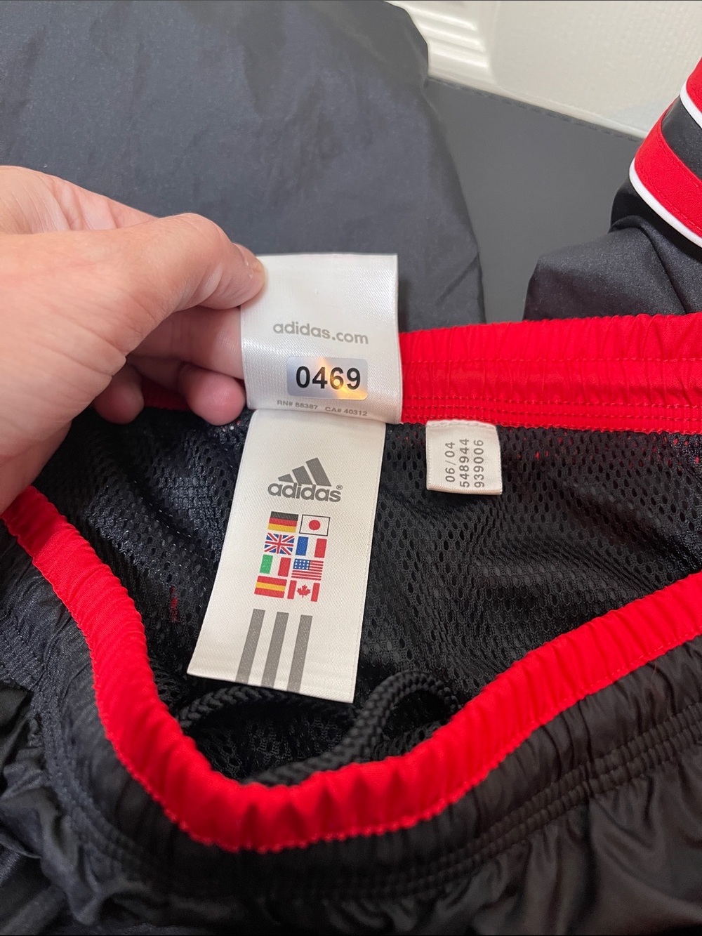 adidas Black Track Pants with Red Side Stripes - Picture 8 of 10